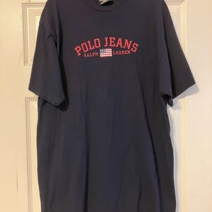 Ralph Lauren Polo Jeans Co Mens Size M Short Sleeve Shirt Blue Red